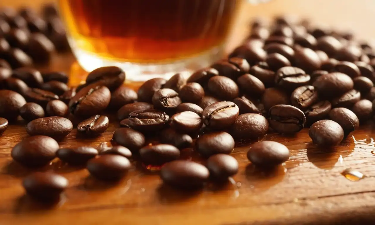 Café, cerveza y madera en una escena cálida y acogedora