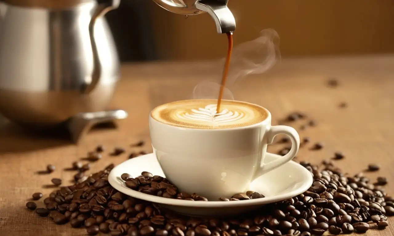 Una máquina de espresso prepara un café perfecto