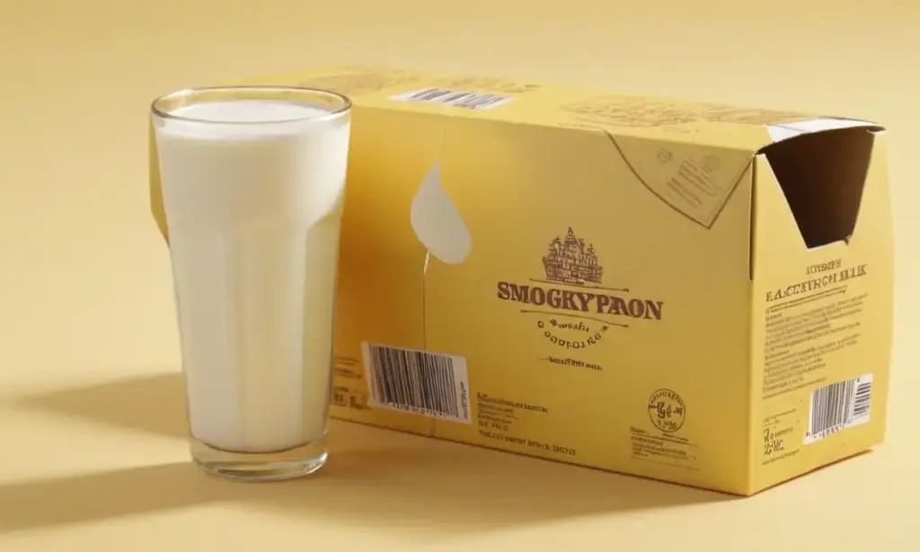 Cartón blanquecino de leche sin lactosa