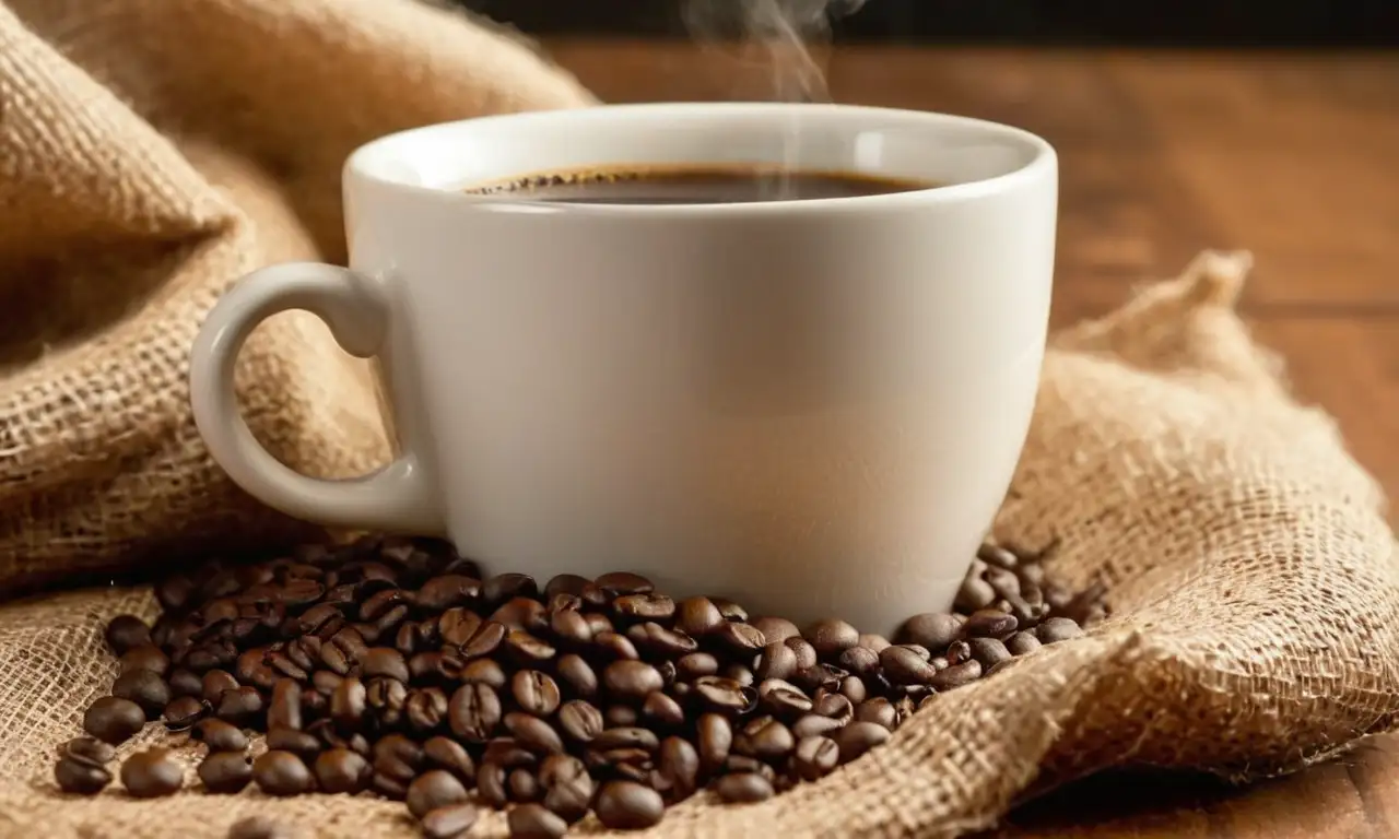 Café recién hecho en una taza, listo para disfrutar