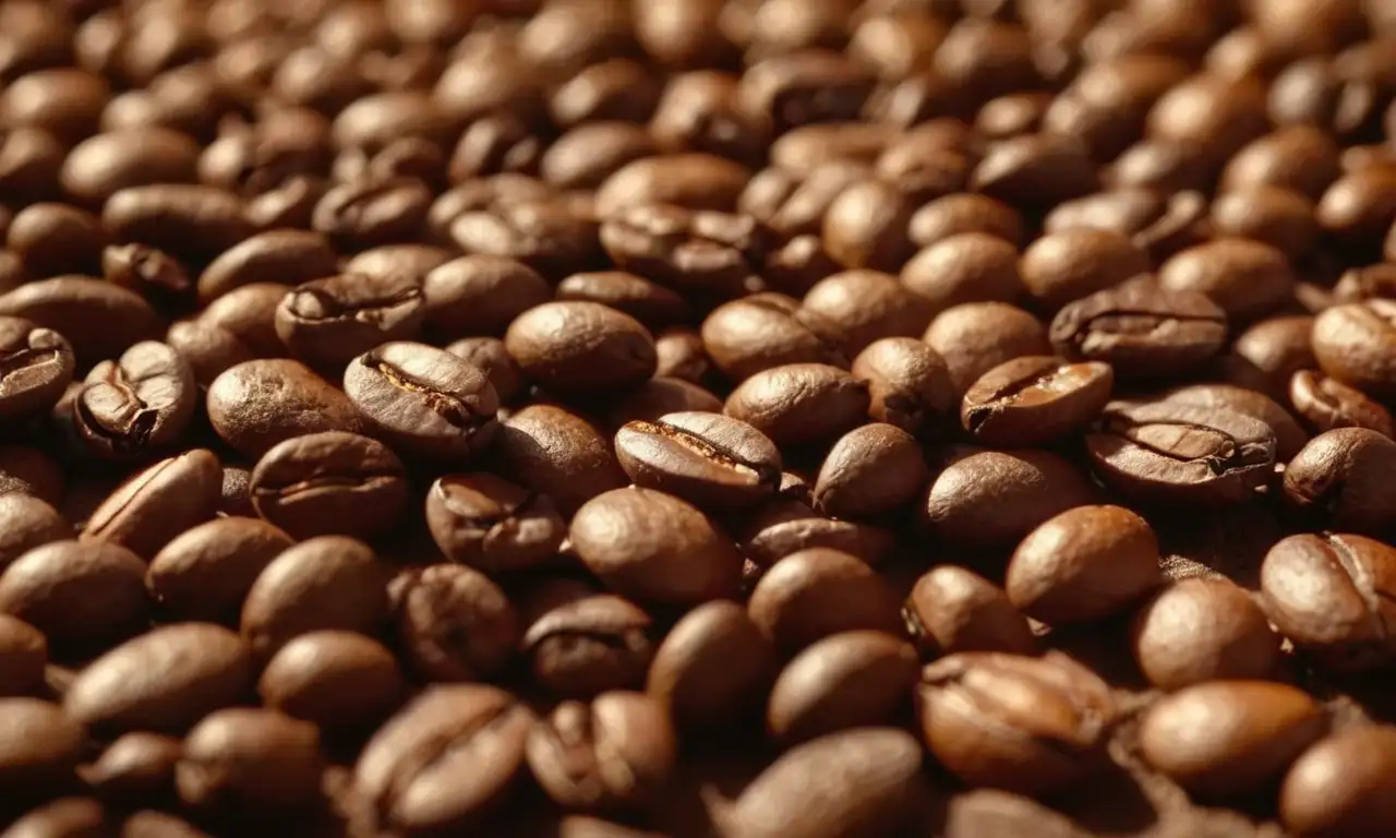 Granos de café tostados, realistas y con detalles impecables