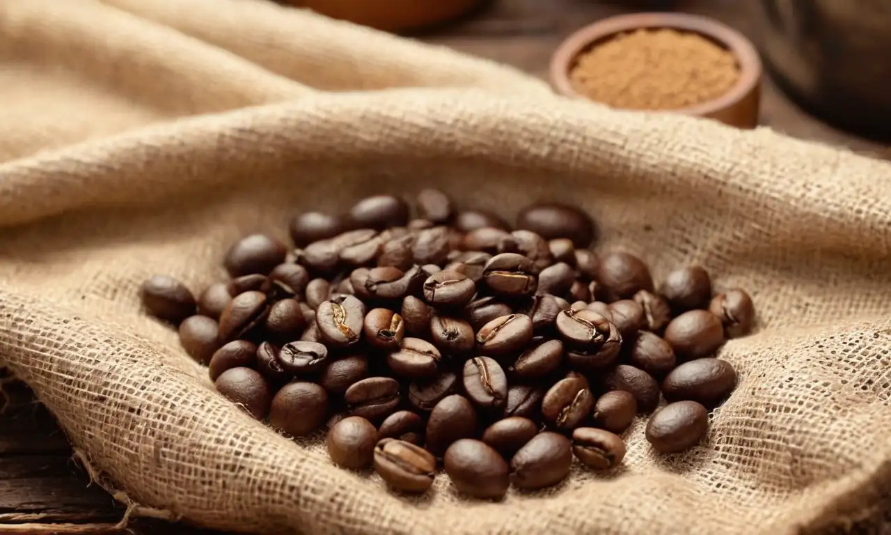 Una escena realista de café recién molido con una Vandola antigua