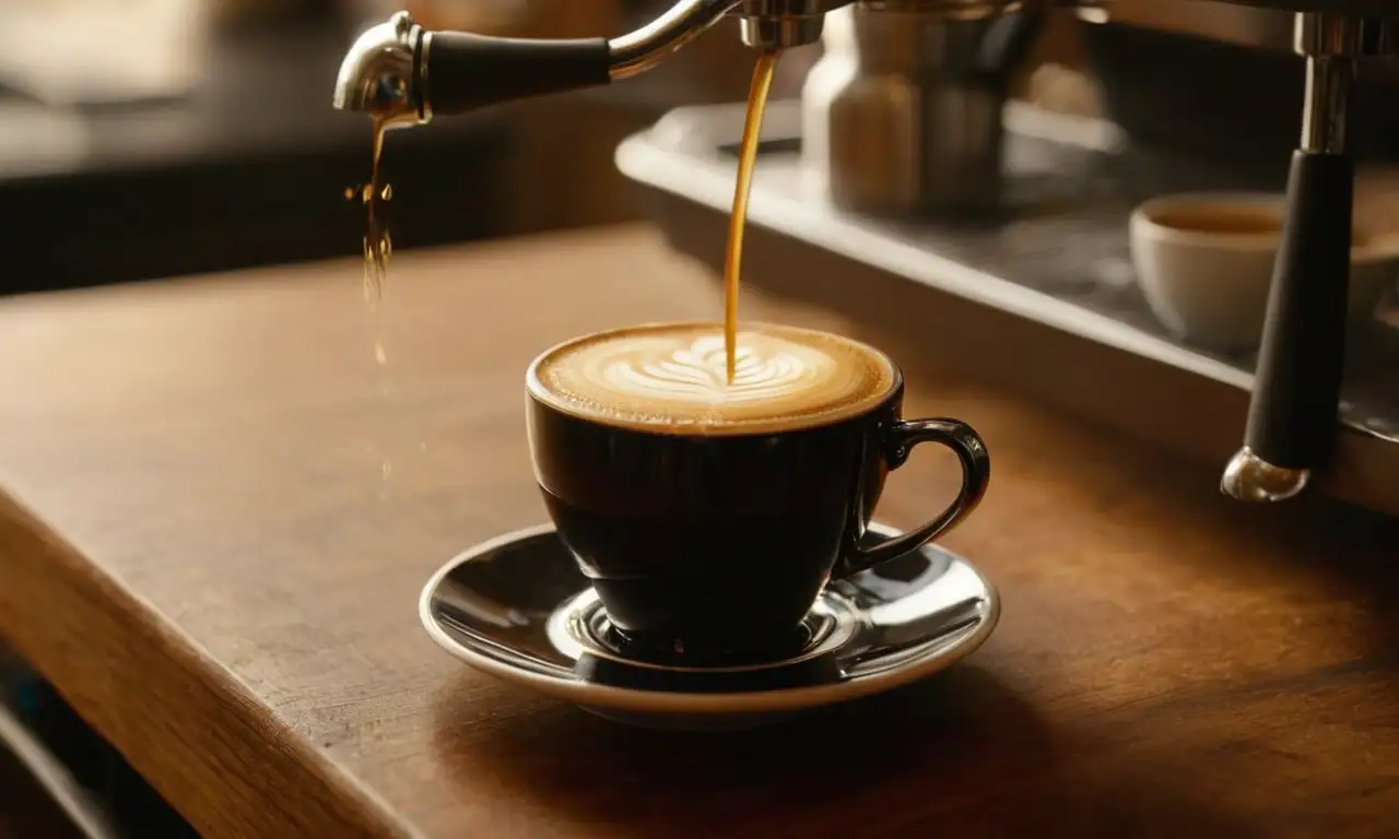 Espresso perfecto, escena realista