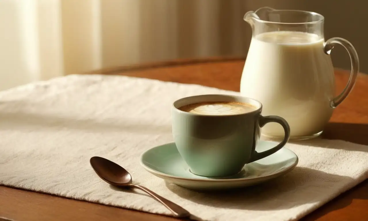 Una mesa puesta para el café con leche
