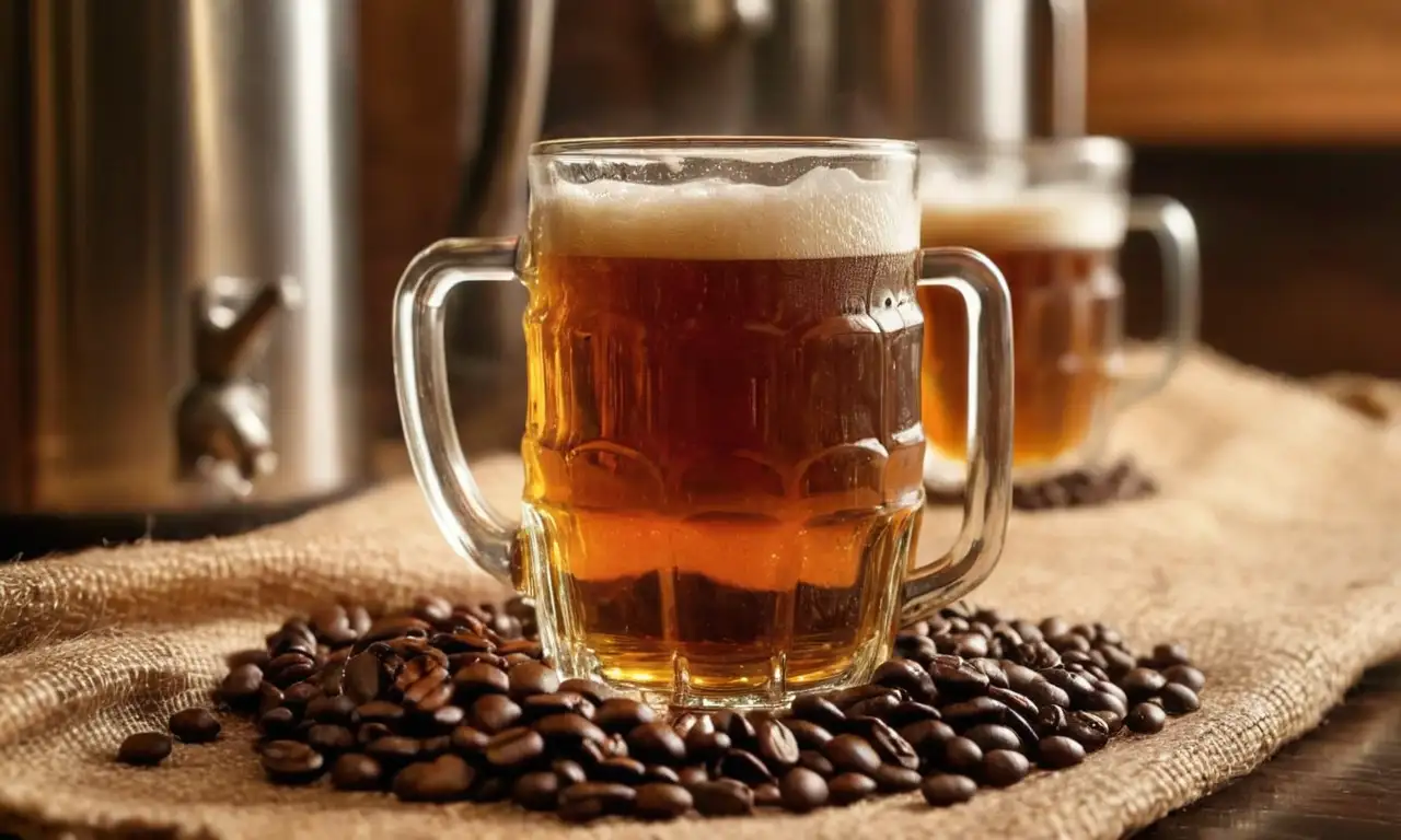 Café tostado oscuro, cerveza fría y ambiente acogedor de una cervecería
