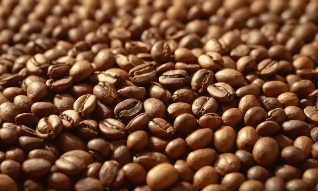 Granos de café tostados realistas