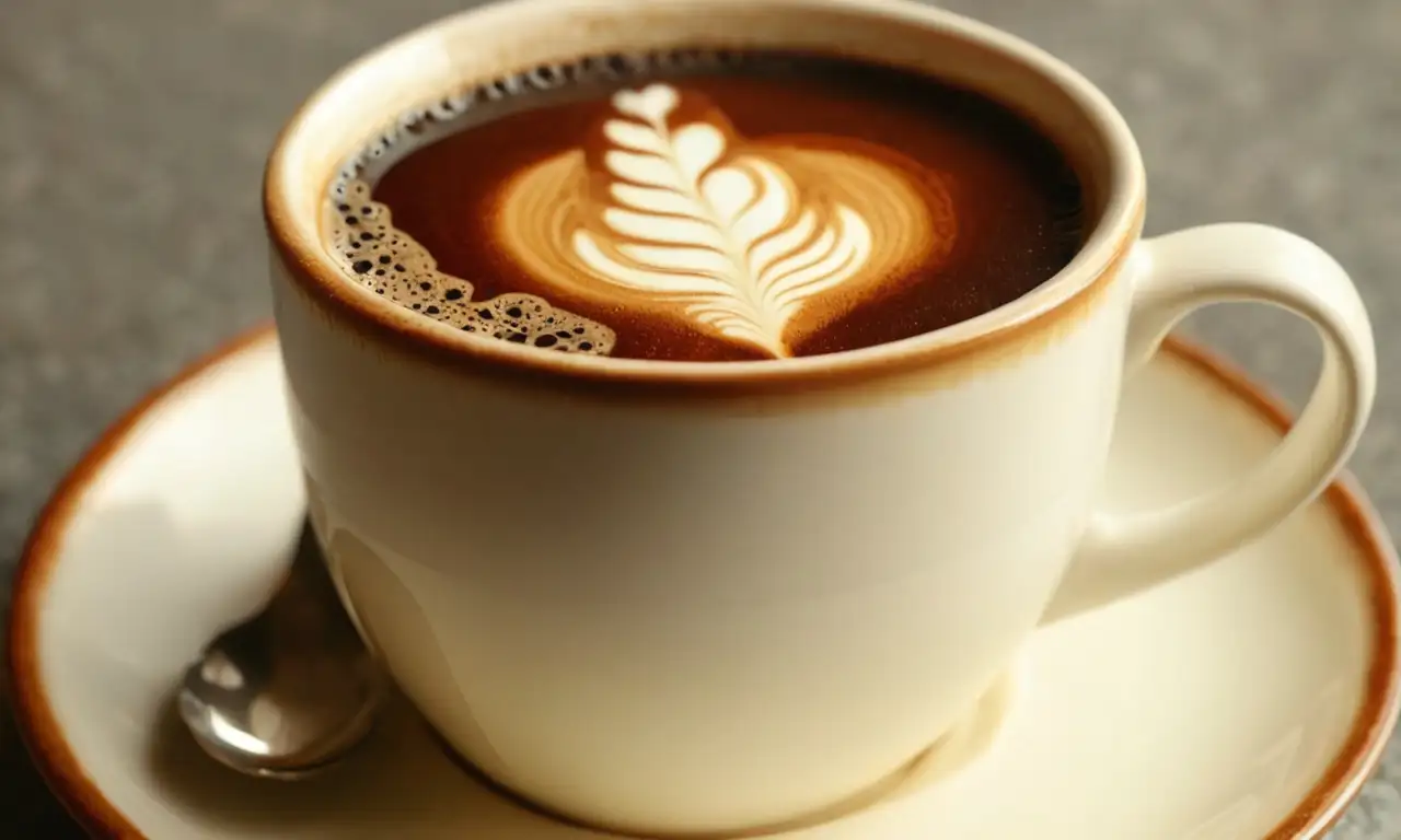 Una taza de café humeante, realista y detallada
