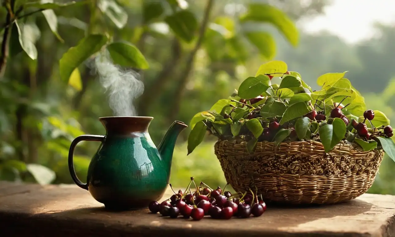 Escena realista de la cosecha de café en Malasia, desde la planta hasta la taza